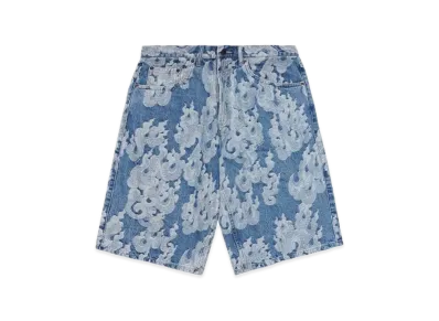 Supreme Flames Jacquard Baggy Denim Short "Washed Indigo"
