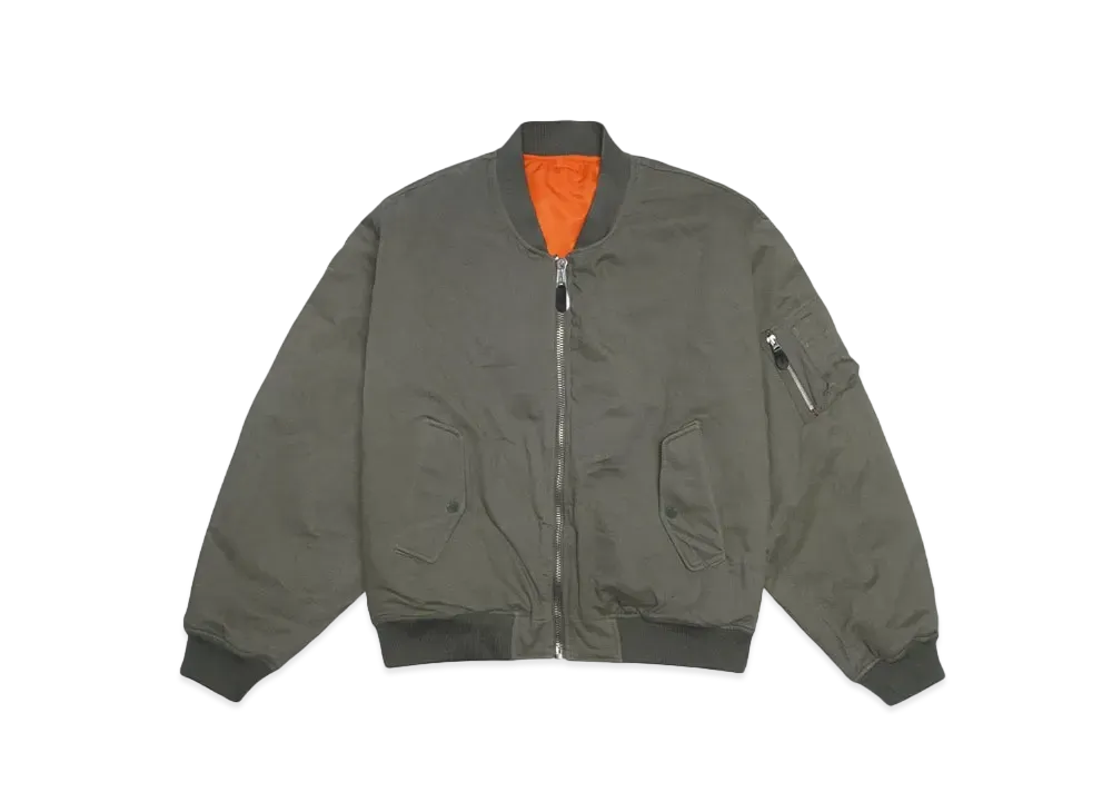F.M.C.D. DOUBLE FACE PADDED BOMBER JACKET VINTAGE WASH "ORIVE DRAB"