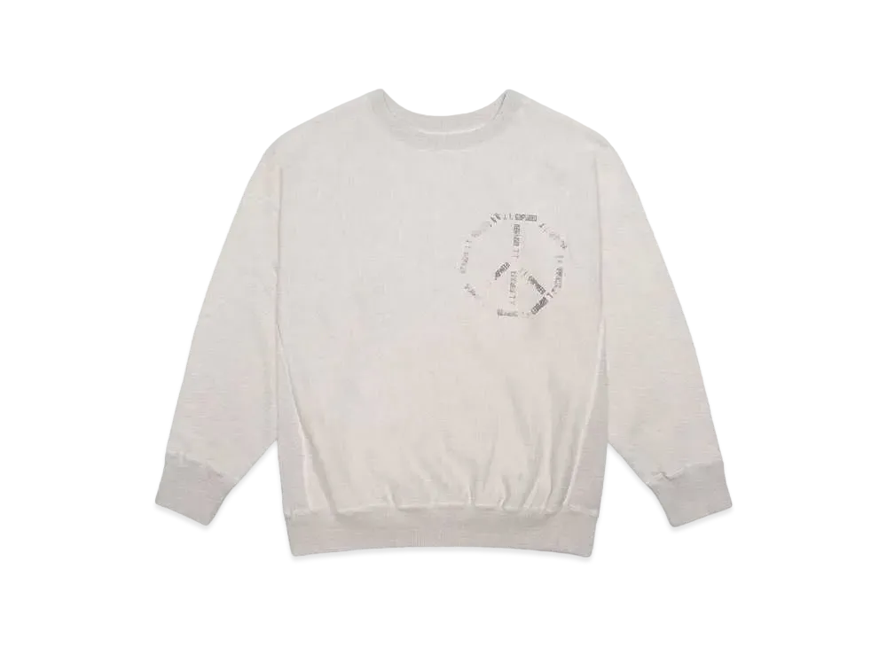 BOW WOW JOHN PEACE CREW SWEAT SHIRTS 【UNISEX】 "M.GRAY AGEING"