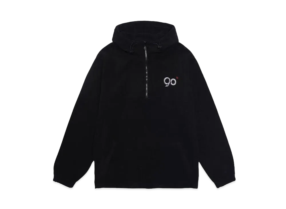 9090 90 Logo Hooded Fleece Jacket "Black"