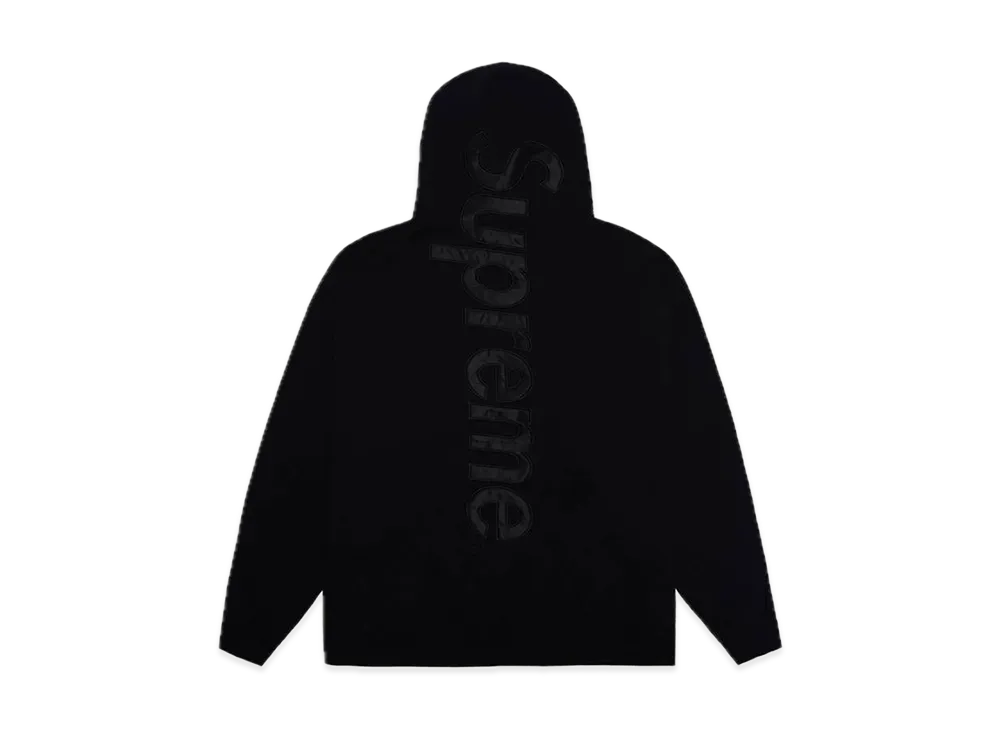 Supreme Satin Applique Hooded Sweatshirt "Black"