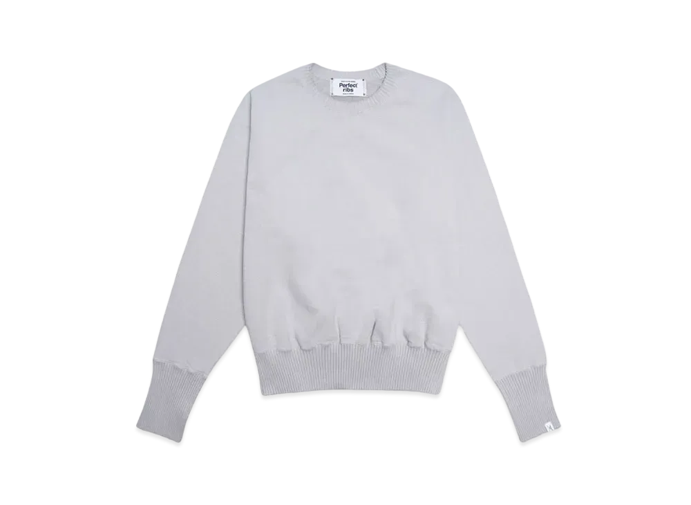 Perfect ribs Strange Sleeve Crew Neck Sweat Shirts "Gray"