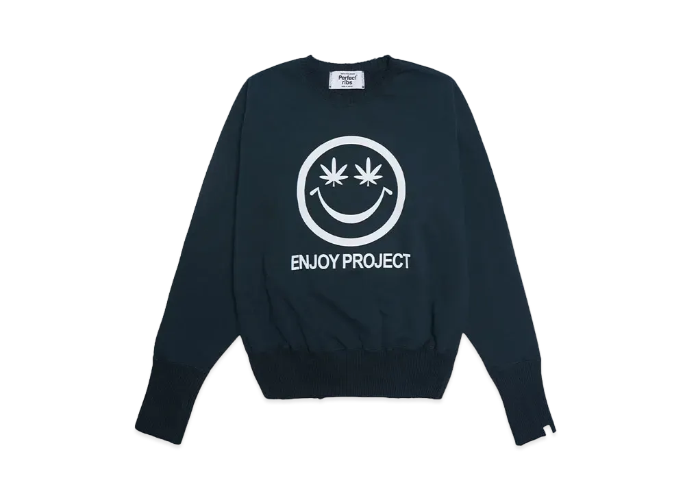 Perfect ribs Strange Sleeve Crew Neck Sweat Shirt "Charcoal Green"