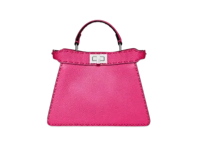 FENDI Peekaboo ISeeU Small Selleria Bag With Oversized Topstitching "Fuchsia Pink"