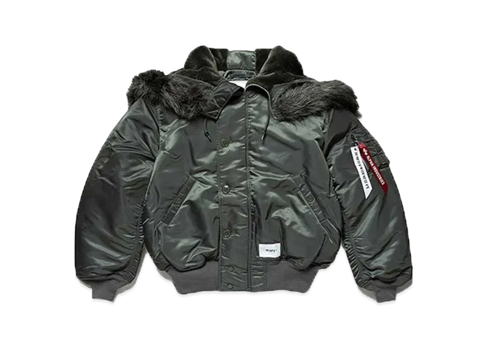 Wtaps x ALPHA INDUSTRIES N-2B Core Spec / Jacket / Nylon. Twill. "Olive Drab"