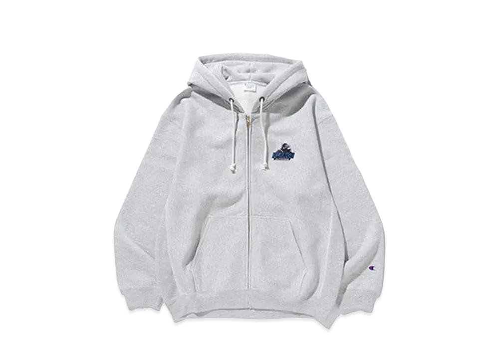 XLARGE x Champion Reverse Weave Full-Zip Hooded Sweat "Ash"