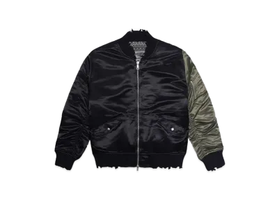 GIORGIO BRATO Distressed-finish bomber jacket ( EXCLUSIVE ) "Nero"