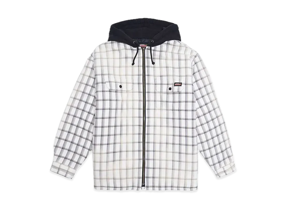 Supreme x Dickies Plaid Hooded Zip Up Shirt "White"