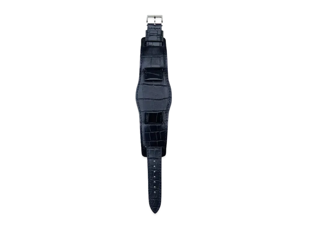 NEIGHBORHOOD Leather Emb Watch Band "Navy"