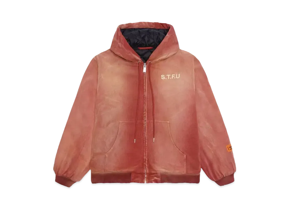 HERON PRESTON STFU DISTRESSED CANVAS JKT "RED WHITE"