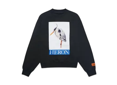 HERON PRESTON HERON BIRD PAINTED CREWNECK "BLACK BLUE"