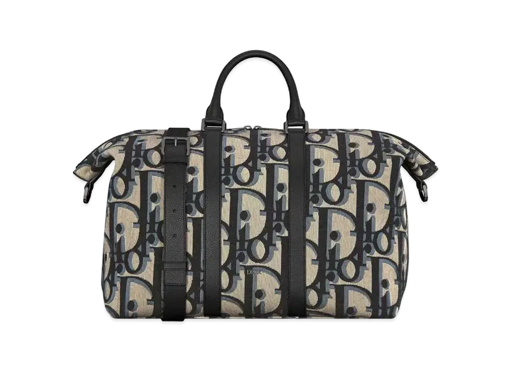Dior Weekender 40 Bag Maxi Dior Oblique Jacquard "Beige/Black"