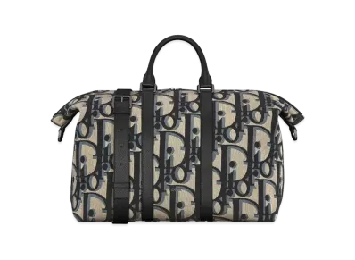 Dior Weekender 40 Bag Maxi Dior Oblique Jacquard "Beige/Black"