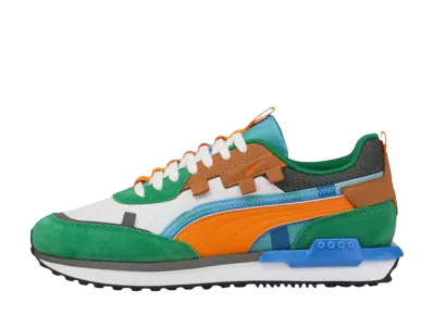 Minecraft × Puma City Rider "Amazon Green/Vibrant Orange"