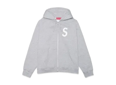 Supreme S Logo Zip Up Hooded Sweatshirt "Heather Grey" (23FW)