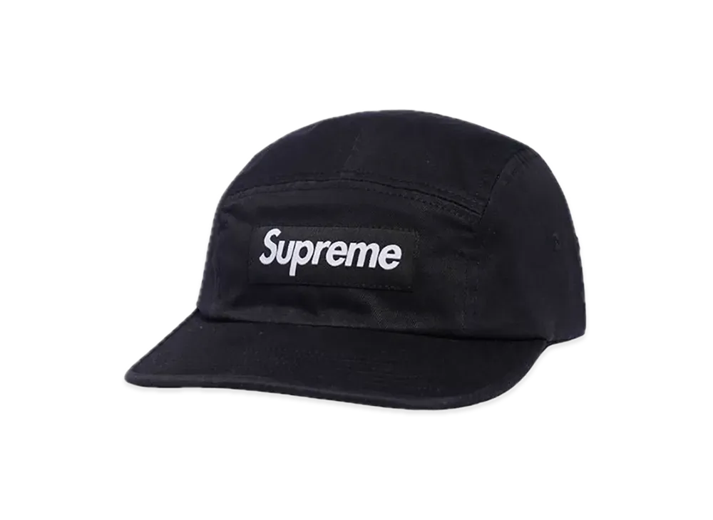 Supreme Washed Chino Twill Camp Cap "Black"(23FW)