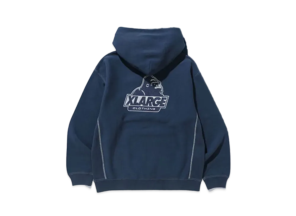 XLARGE x Champion Reverse Weave Overdye Hooded Sweat "Navy"