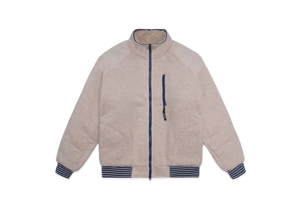 BOW WOW PILE FLEECE JACKET 【UNISEX】 "NATURAL×NAVY"