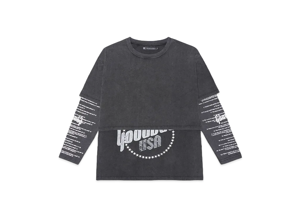 A GOOD BAD INFLUENCE GB Quotes Layered Long Sleeve T-shirt "BLACK"