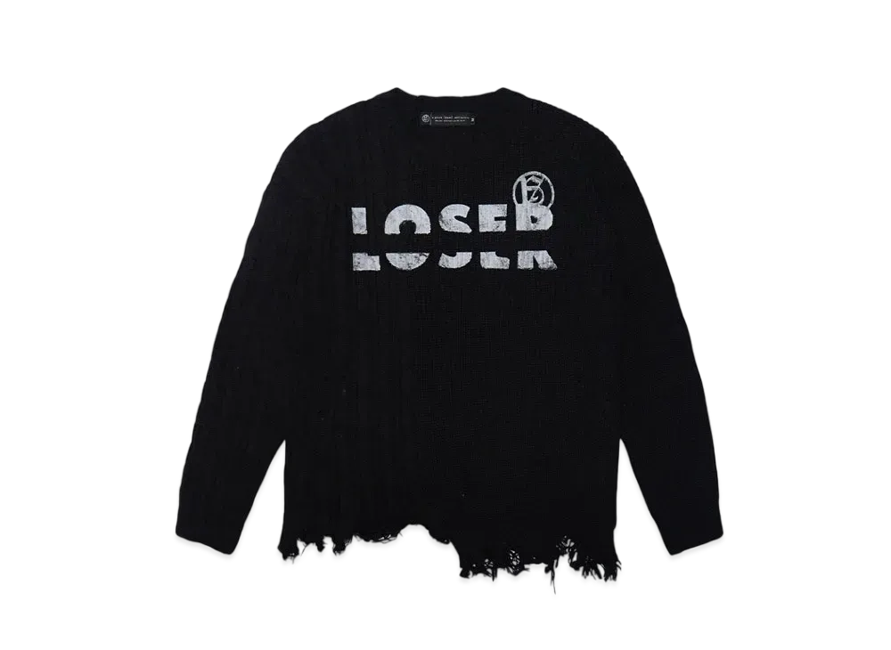 A GOOD BAD INFLUENCE Loser Logo Knit Sweater "BLACK"