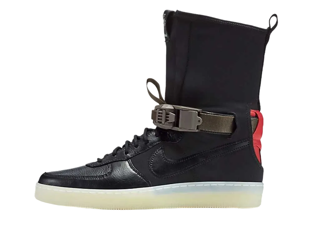ACRONYM × Nike Air Force 1 Downtown Hi SP "Black/Bright Crimson"
