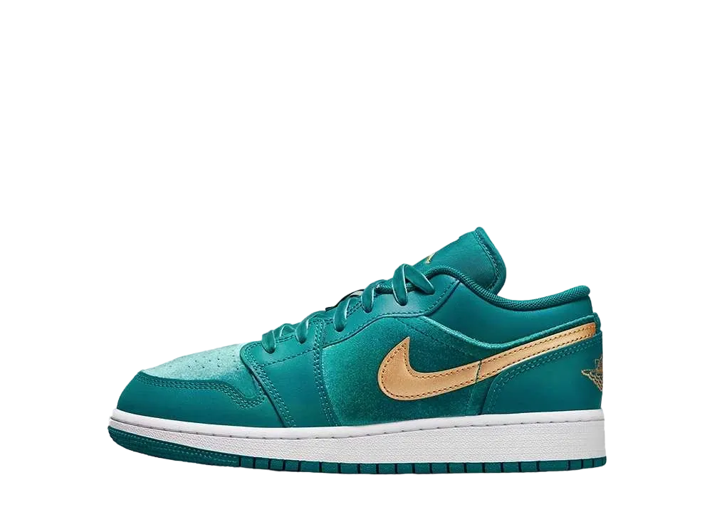 ナイキ GS エアジョーダン1 ロー SE "ジオードティール/メタリックゴールド"