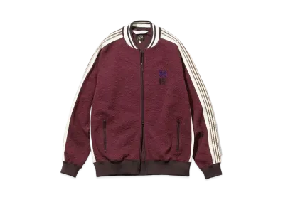 Needles x Sasquatchfabrix. Rib Collar Track Jacket -Blister jacquard Olive Branch "Dark Purple"