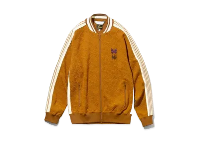 Needles x Sasquatchfabrix. Rib Collar Track Jacket -Blister jacquard Olive Branch "Camel"