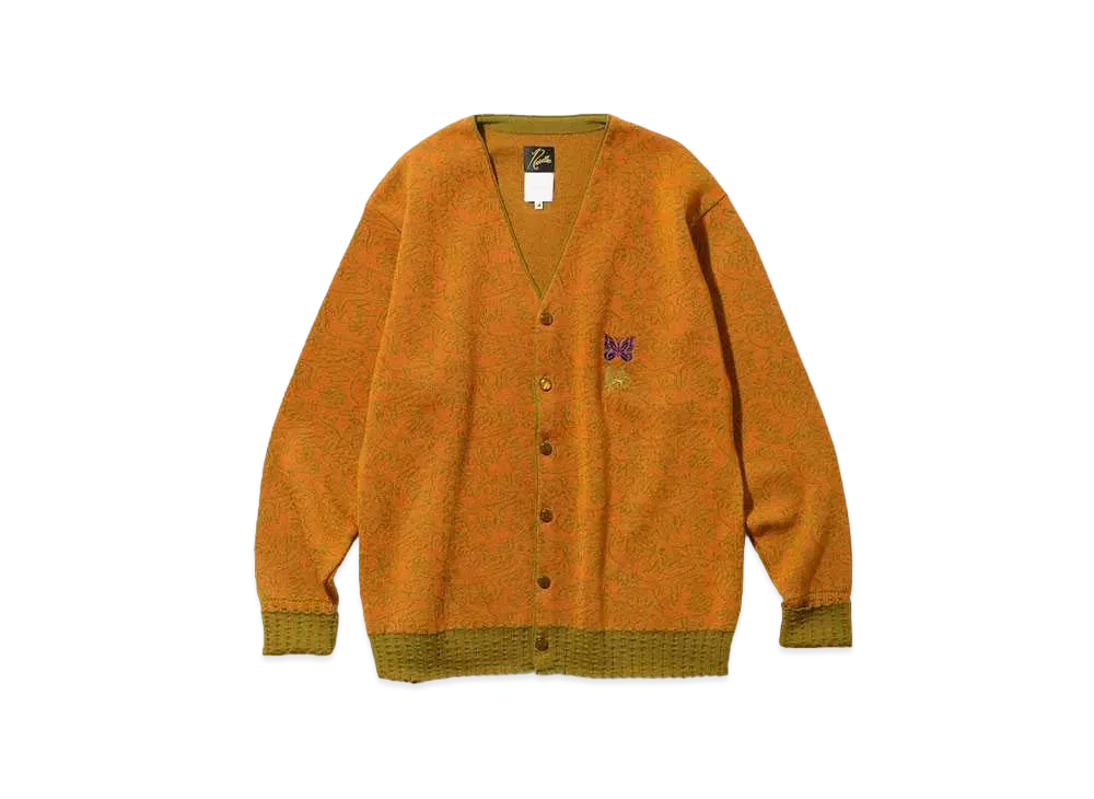 Needles x Sasquatchfabrix. V Neck Cardigan - Olive Branch "Camel"