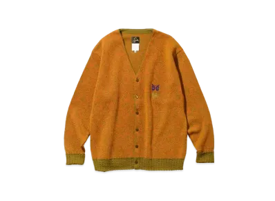 Needles x Sasquatchfabrix. V Neck Cardigan - Olive Branch "Camel"