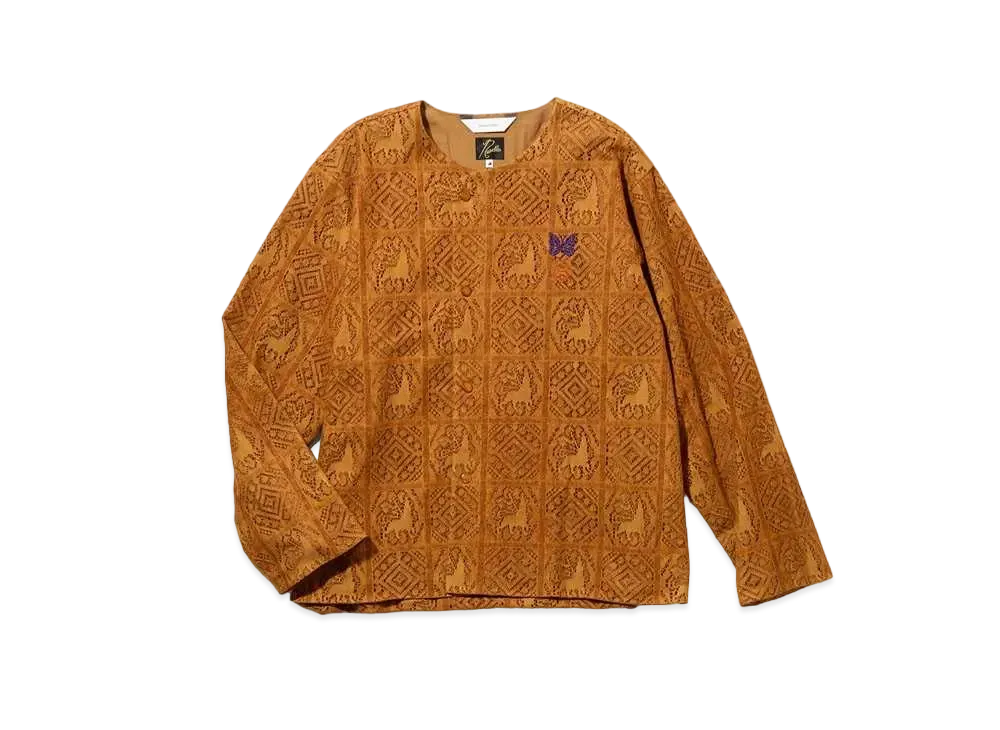 Needles x Sasquatchfabrix. Snap Cardigan Jacket - Velvet Lace "Camel"