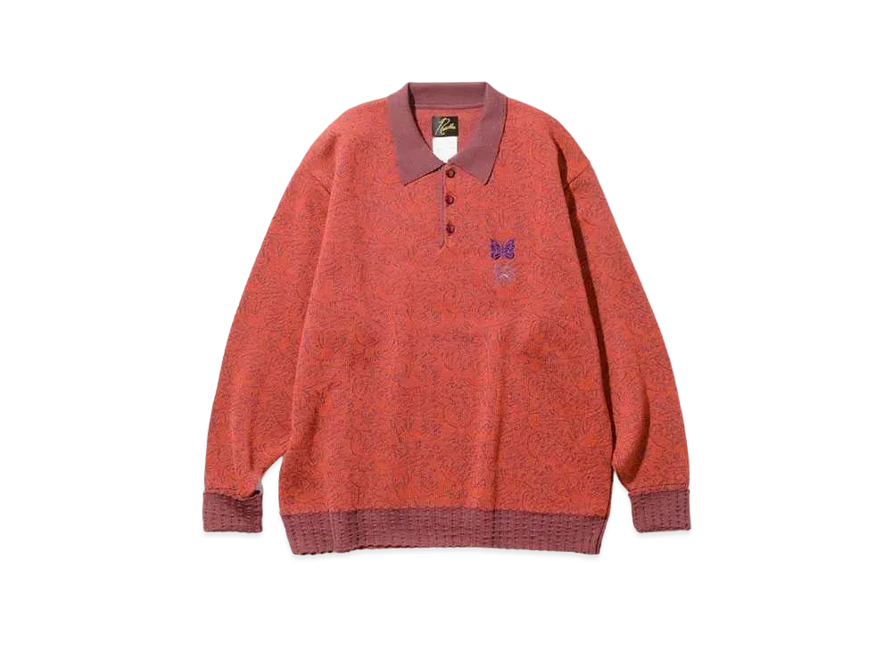 Needles x Sasquatchfabrix. Polo Sweater - Olive Branch "Red"