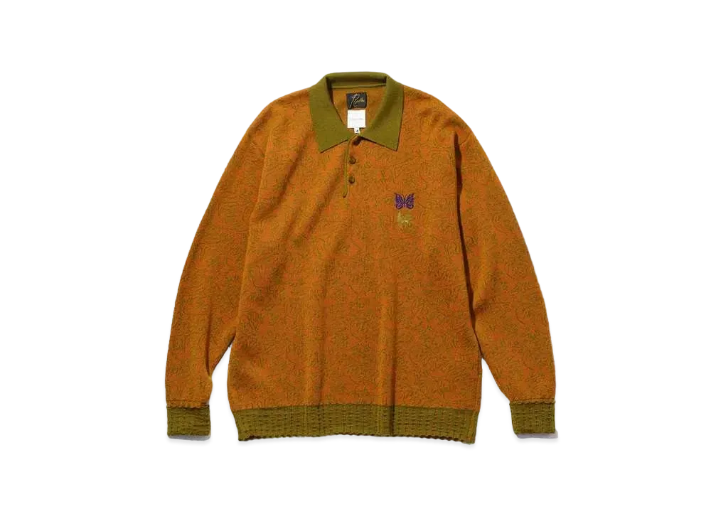 Needles x Sasquatchfabrix. Polo Sweater - Olive Branch "Camel"