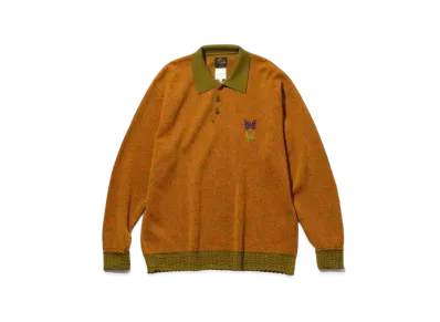 Needles x Sasquatchfabrix. Polo Sweater - Olive Branch "Camel"