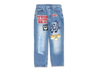 WIND AND SEA Band Denim Pants "Blue"