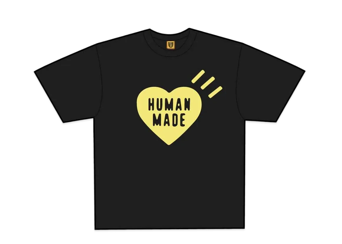 HUMAN MADE Heart T-Shirt Shinsaibashi Parco Store Limited "Black/Yellow"