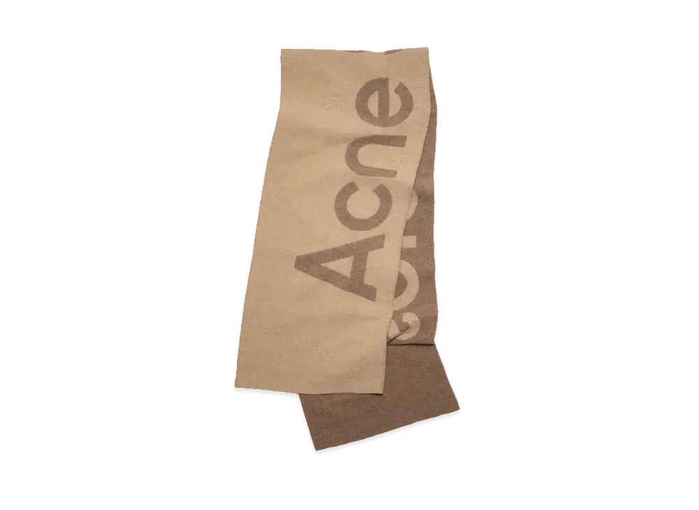 Acne Studios Logo Jacquard Scarf "Caramel Brown"