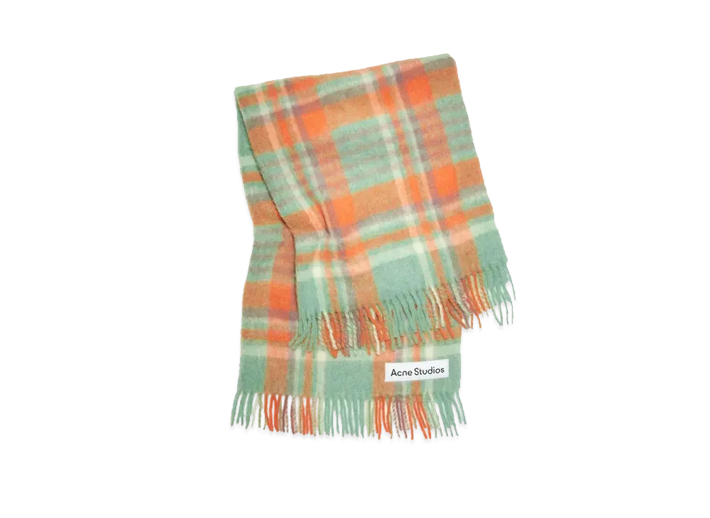 Acne Studios Wool Mohair Scarf "Orange/Lilac/Aqua Blue"