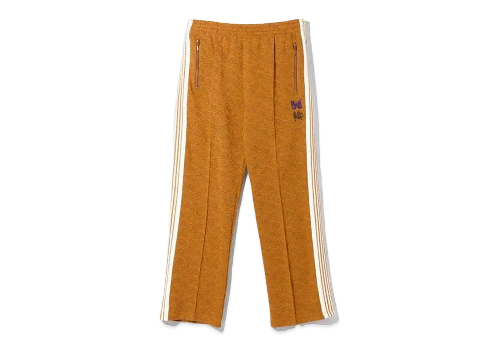 Needles x Sasquatchfabrix. Track Pant-Blister jacquard Olive Branch "Camel"