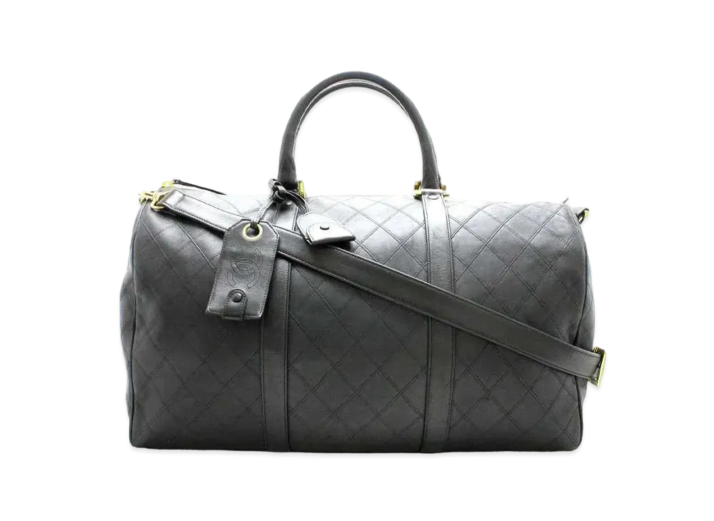 CAHNEL Bicolore Boston Bag "Black"