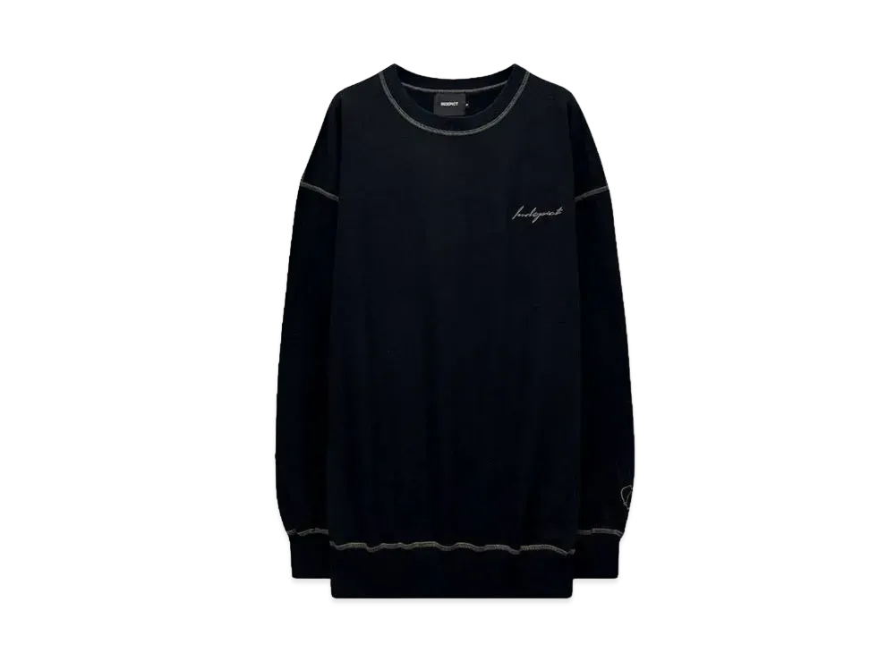 INDEPICT COLOR STITCH PULL OVER "BLK"