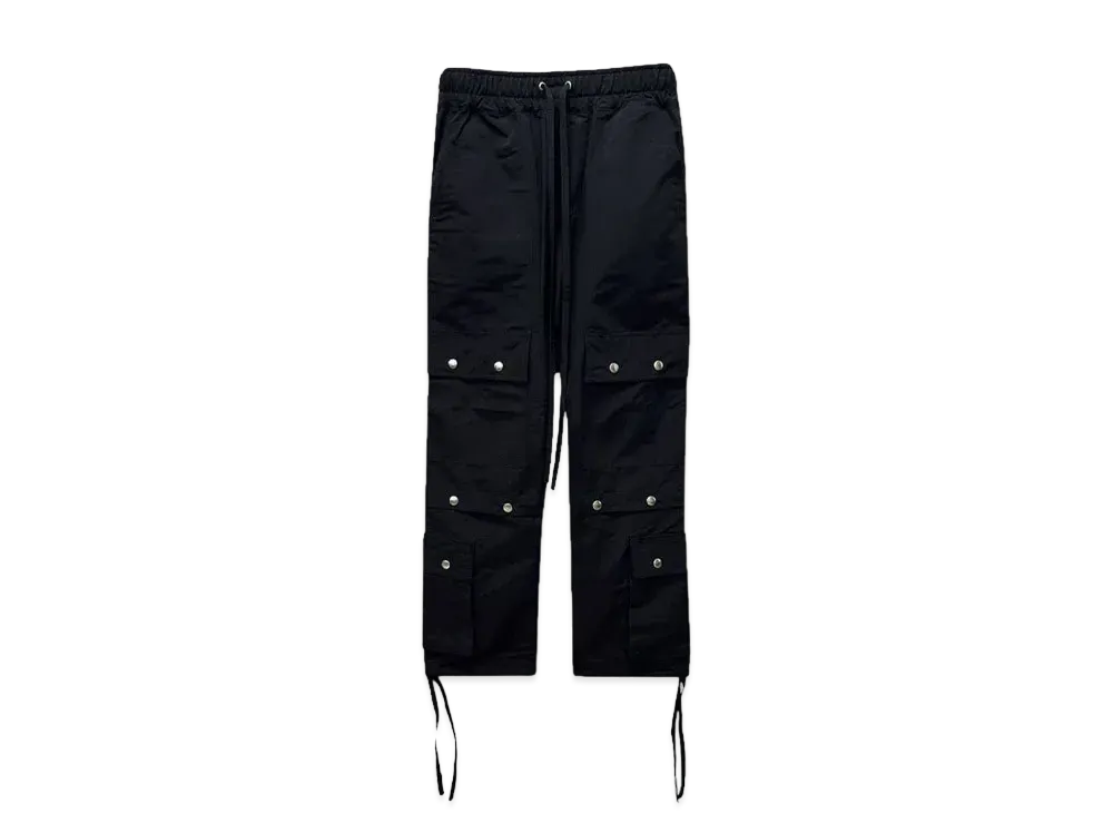 INDEPICT KNEE-FLEXION CARGO TROUSERS "BLK"