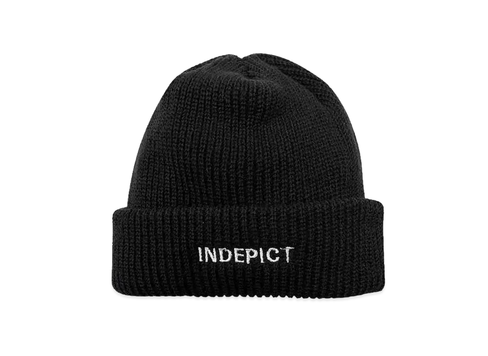 INDEPICT LOGO KNIT CAP "BLK"