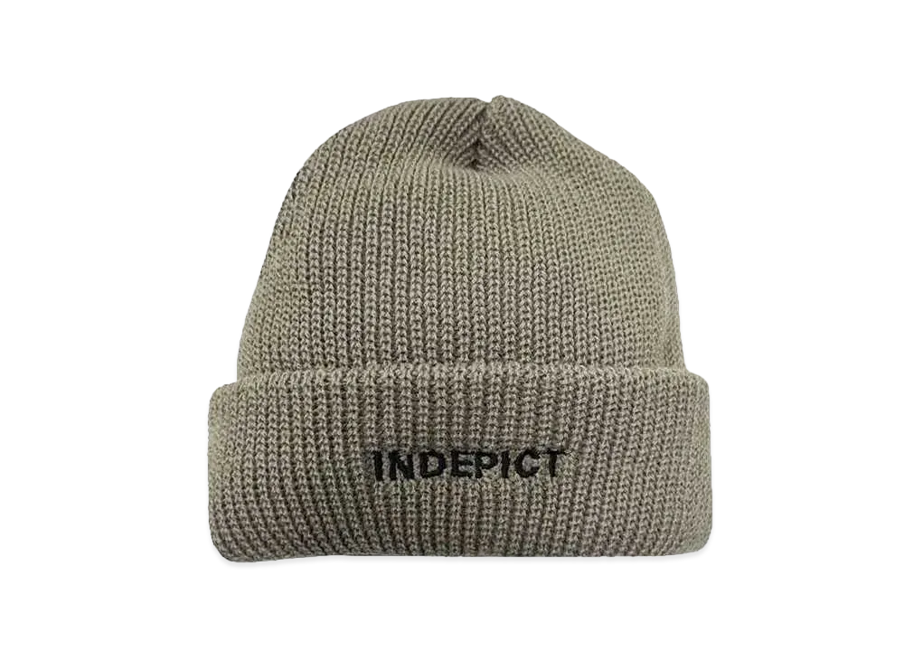 INDEPICT LOGO KNIT CAP "GRY"