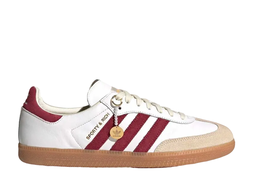 adidas SAMBA OG ホワイト/バーガンディ 26 Sporty & Rich × adidas Originals Samba OG