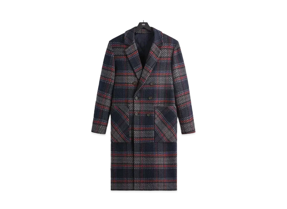 Kith x Bergdorf Goodman Plaid Double Breasted Royce Coat "Nocturnal"