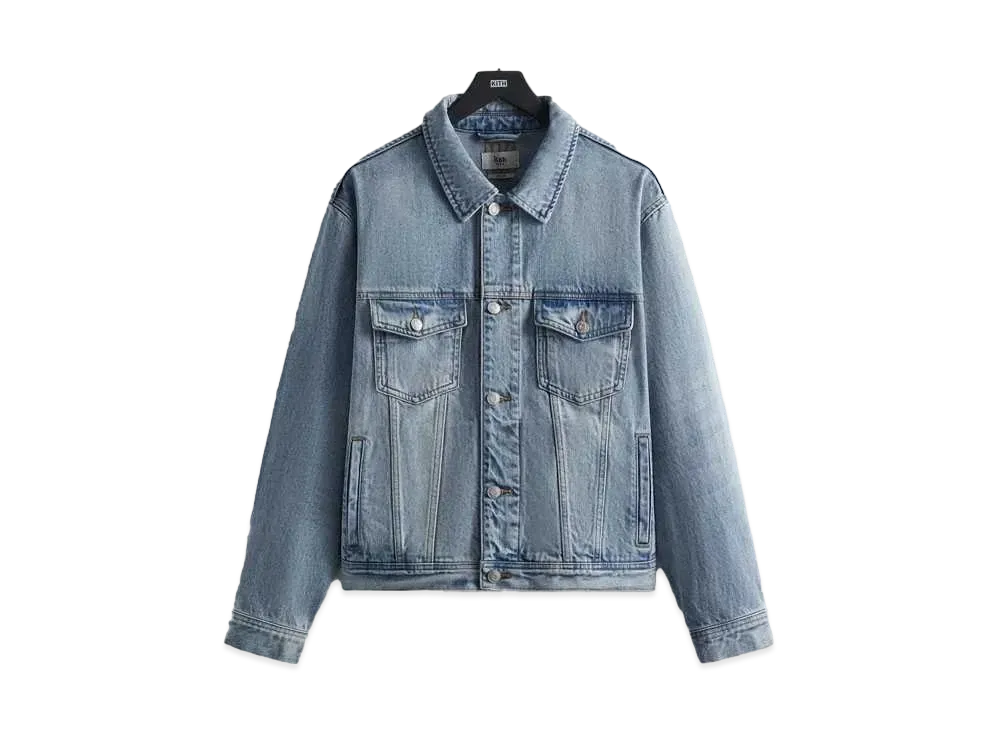 キス センター デニム ジャケット "ライト インディゴ"