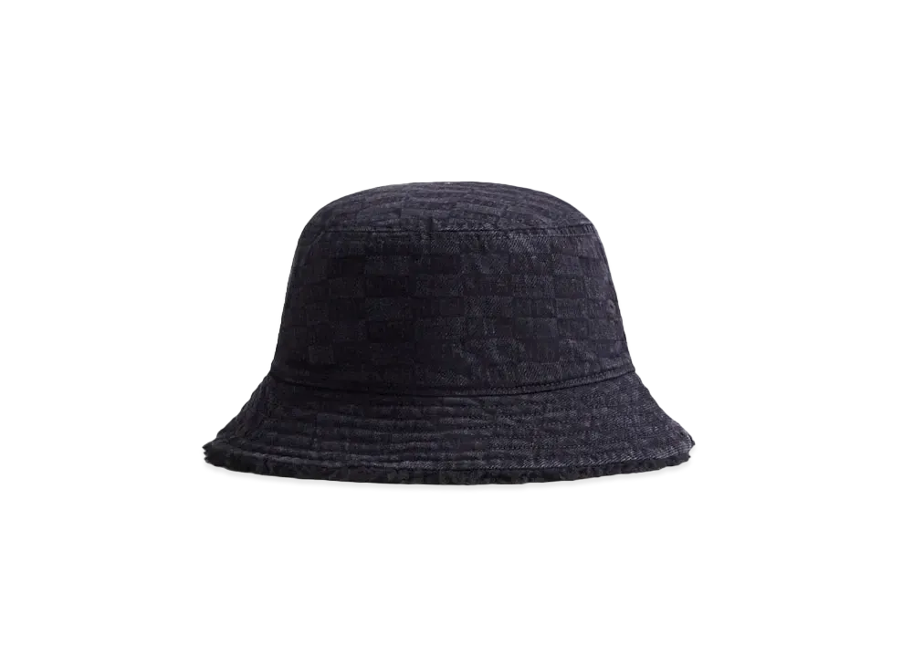 Kith Reversible Bucket Hat in Denim & Sherpa "Black"