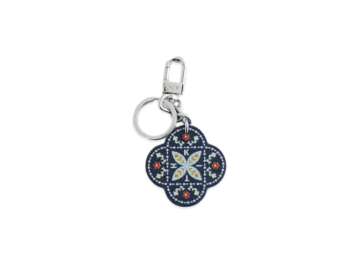 Kith Printed Saffiano Leather Keyring "Nocturnal"