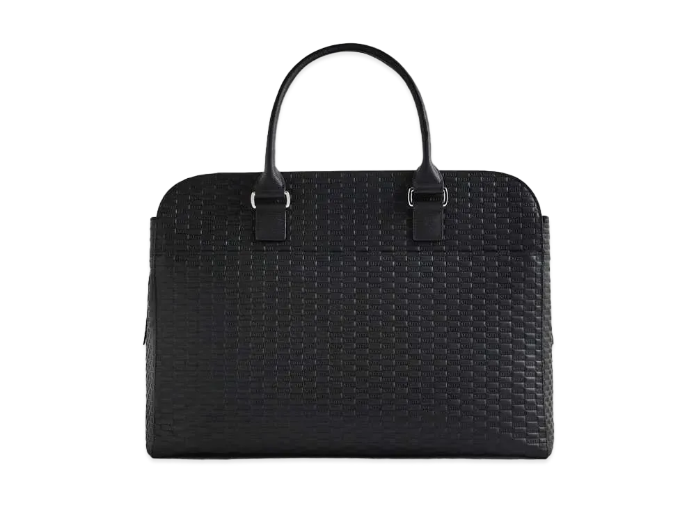 Kith Document Bag in Kith Monogram Saffiano Leather "Black"